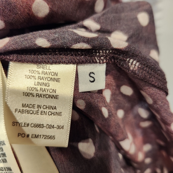 Anthropologie Cloth & Stone Printed Midi Dress, Wine, Size US S - Picture 9 of 13